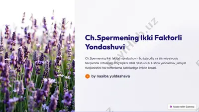 ch.spermening ikki faktorli yondashuvi — PDF