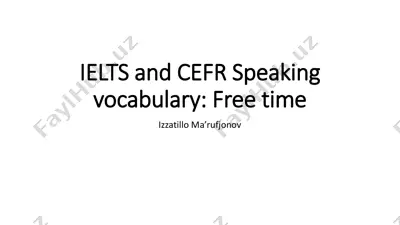 ielts and cefr speaking vocabulary: free time — PDF