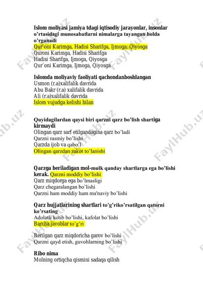 islom moliyasining jamiyatdagi roli — PDF