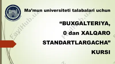 buxgalteriya, 0 dan xalqaro standartlargacha kursi — PDF