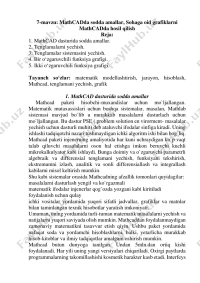 mathcadda sodda amallar — PDF