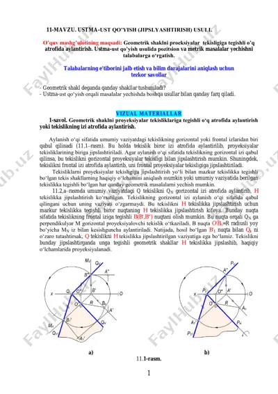ustma-ust qo’qish (jipslyashtirish) usuli — PDF