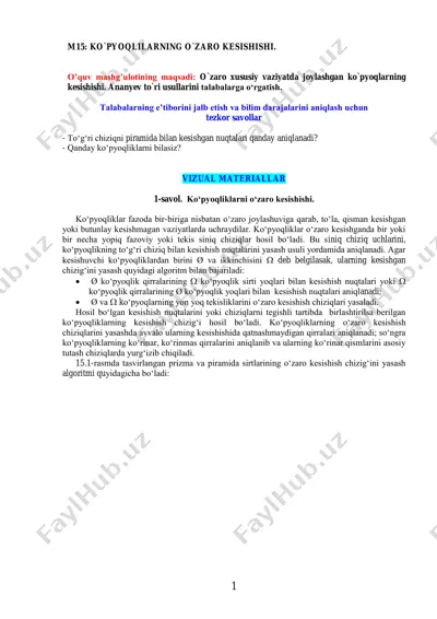 ko`pyoqlarning o`zaro kesishishi — PDF