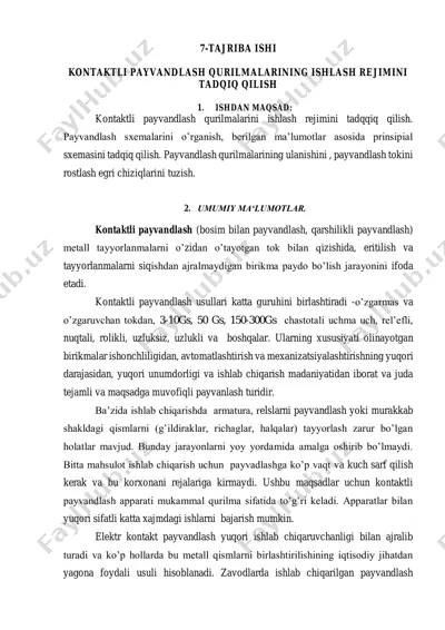 kontaktli payvandlash qurilmalari — PDF