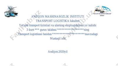 yo'lovchilarni tashishda transport logistikasi — PDF