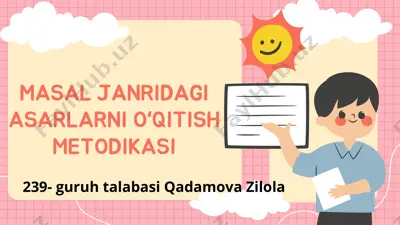 masal janridagi asarlarni o'qitish metodikasi — PDF