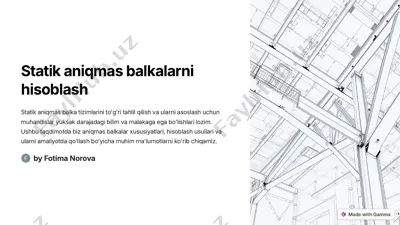 statik aniqmas balkalarni hisoblash — PDF