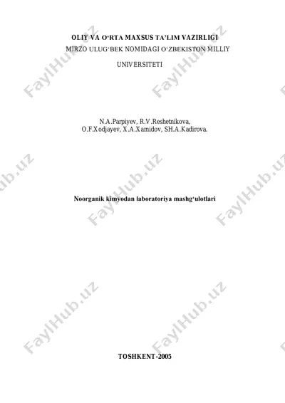 noorganik kimyodan laboratoriya mashg'ulotlari — PDF