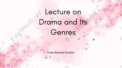 lecture on drama and its genres — PDF