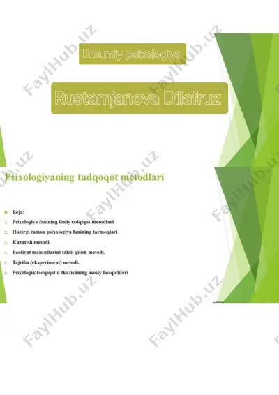 psixologiyaning tadqoqot metodlari — PDF