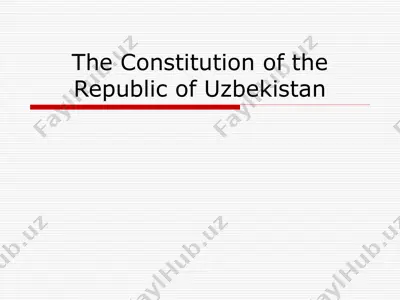the constitution of the republic of uzbekistan — PPT