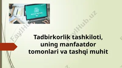 biznes tashkilotlarining tavsifi va turlari — PPT