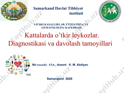 kattalardao’tkirleykozlar. diagnostikasi va davolash tamoyillari — PPT