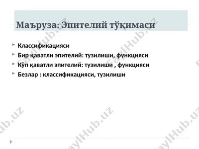 эпителийтўқимаси — PPT