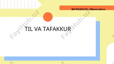 til va tafakkur — PPT