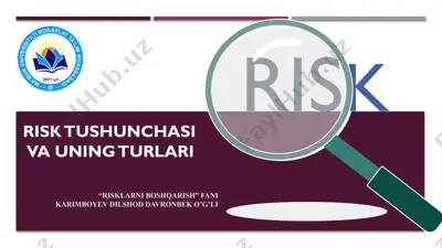 risk tushunchasi va uning turlari — PPTX