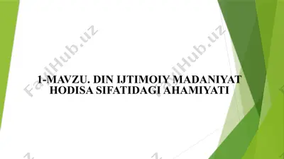 dinshunoslik fanining asosiy ma'lumotlari — PPTX