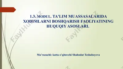 mehnat huquqi va qonuniy asoslar — PPTX
