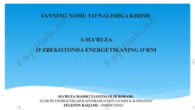 yo‘nalishga kirish — PPTX