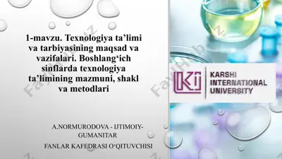texnologiyata’limi va tarbiyasi — PPTX