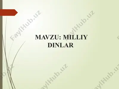 milliy dinlar — PPTX