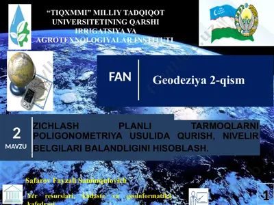 toshkent irrigatsiya va qishloq / xo'aligini mexanizatsiyalash — PPTX