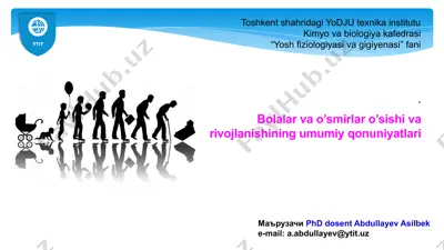 yoshfiziologiyasi va gigienasi — PPTX