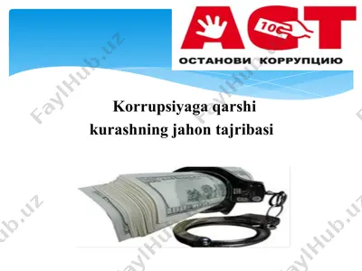 korrupsiyaga qarshi kurashning jahon tajribasi — PPTX