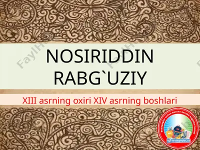 nosiriddin rabg'uziy — PPTX