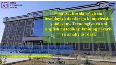 texnologiya ta'limi va uni o'qitish metodikasi — PPTX