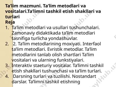 ta'lim metodlari — PPTX