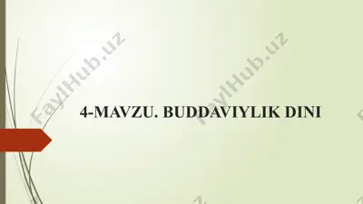 buddaviylik dinining tarixi — PPTX