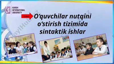 o‘quvchilar nutqini o‘stirish tizimida sintaktik ishlar — PPTX