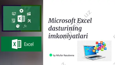 microsoft excel dasturining imkoniyatlari — PPTX