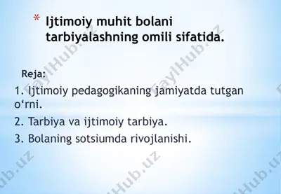 ijtimoiy tarbiya tamoyillari — PPTX