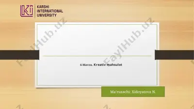 kreativmahsulot — PPTX