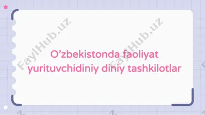 o‘zbekistondagi diniy tashkilotlarning zamonaviy dunyoviy standartlarga moslashuvining ta'siri — PPTX
