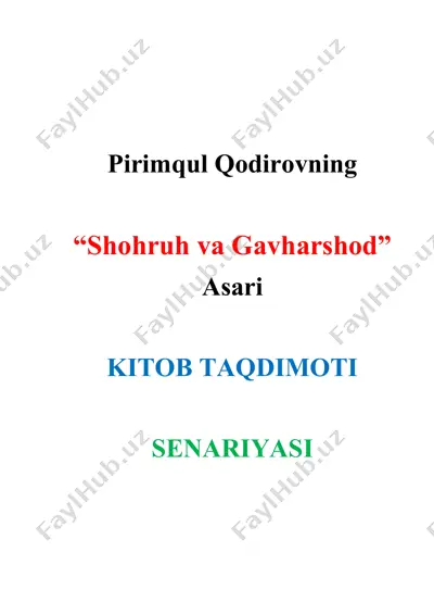“shohruh va gavharshod” asari — DOCX