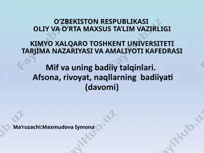 tarjima nazariyasi va amaliyoti — PPTX