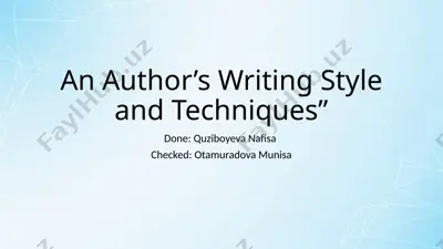 an author’s writing style and techniques — PPTX