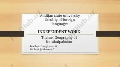 geography of karakalpakstan — PPTX