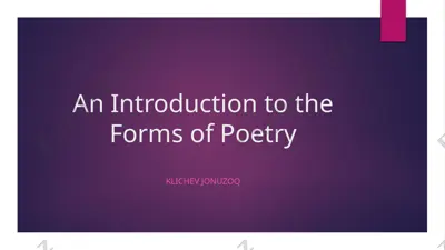 an introduction to the forms of poetry — PPTX