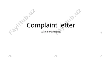 complaint letter — PPTX