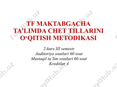 chet tillarini o‘qitish metodikasi — PPTX