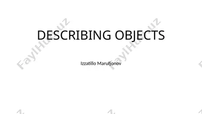 describing objects — PPTX