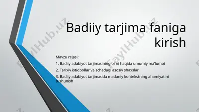 badiiy adabiyot tarjimasi — PPTX