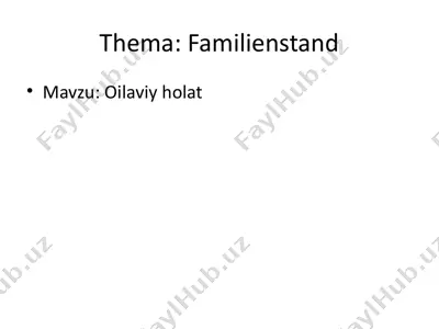 familienstand — PPTX