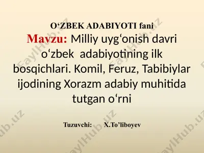 o‘zbek adabiyoti — PPTX