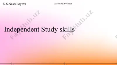 independent study skills — PPTX