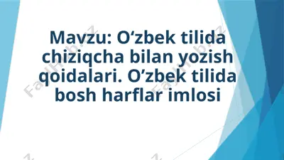 o‘zbek tilida chiziqcha bilan yozish qoidalari — PPTX